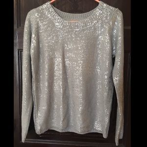Grey Silver Holiday Sweater, Size Small